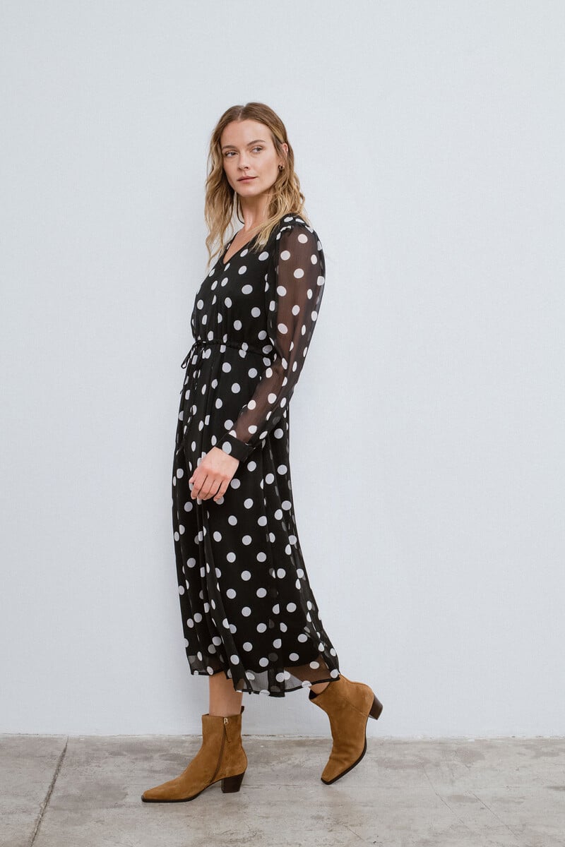 Cortefiel Vestido midi lunares
