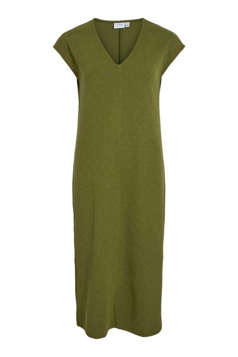 Cortefiel Vestido Midi Manga Corta