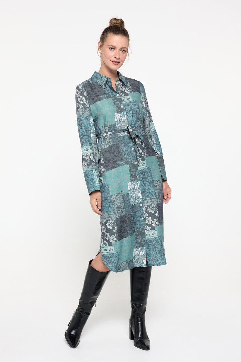 Cortefiel Vestido midi manga larga
