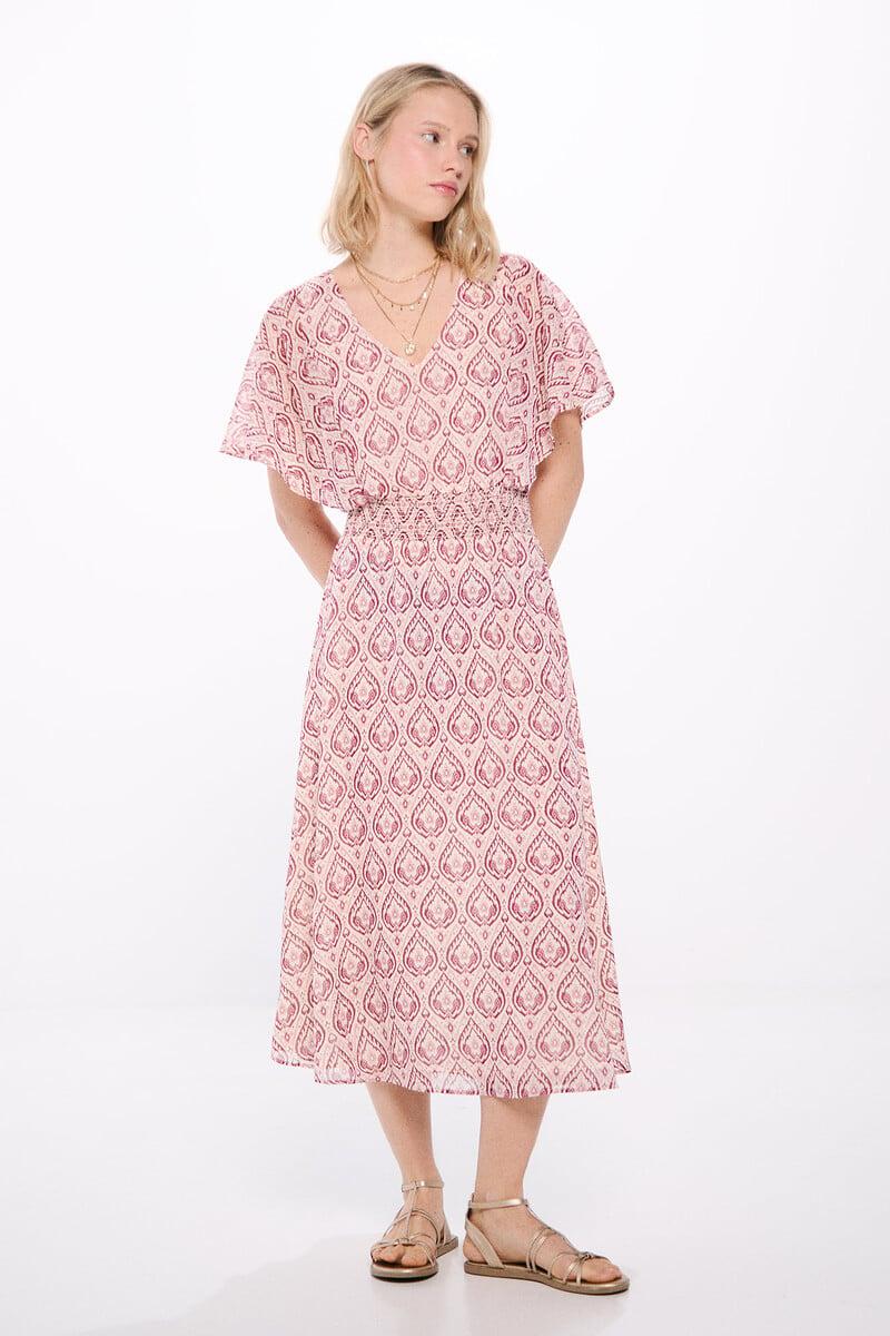 Cortefiel Vestido midi mangas capa