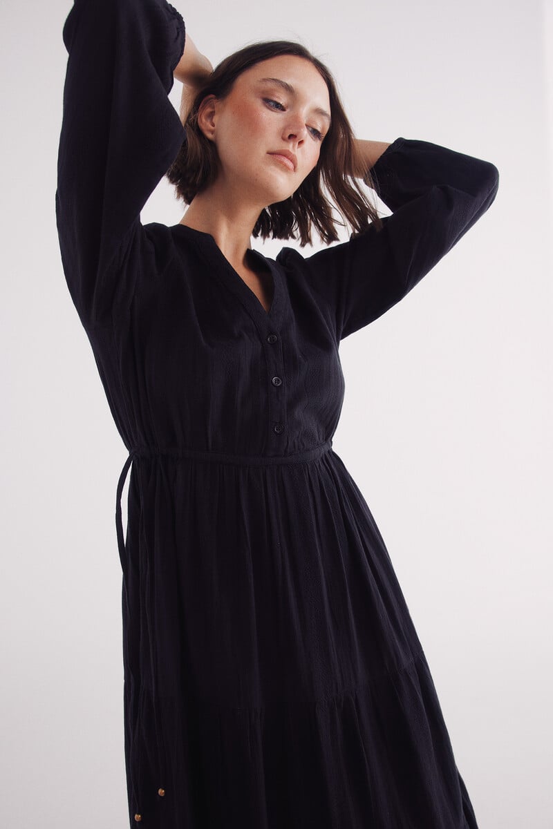 Cortefiel Vestido Midi Paneles