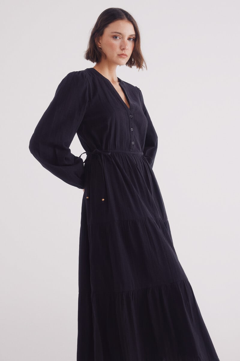 Cortefiel Vestido Midi Paneles