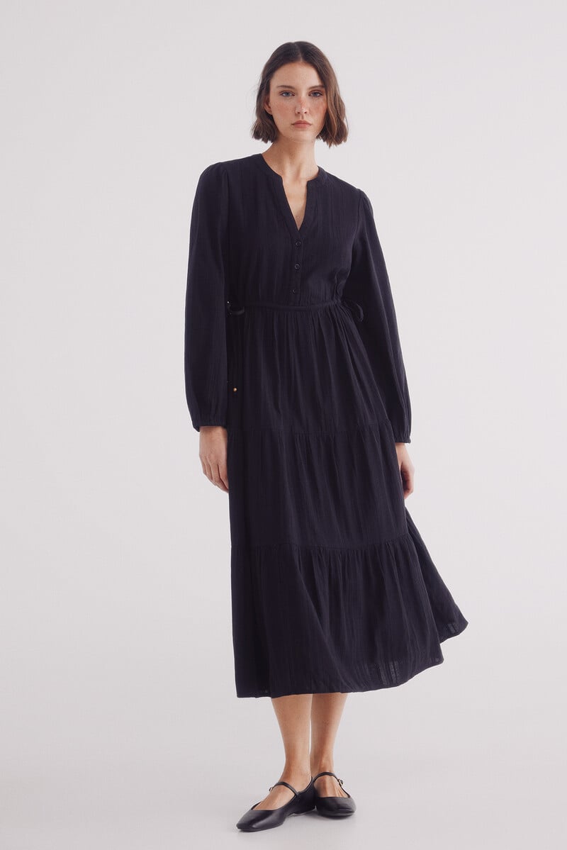 Cortefiel Vestido midi paneles