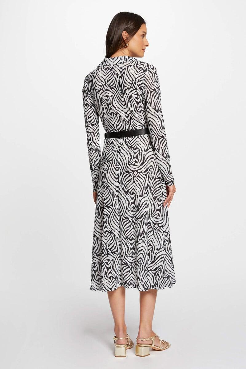 Cortefiel Vestido Midi Recto Estampado