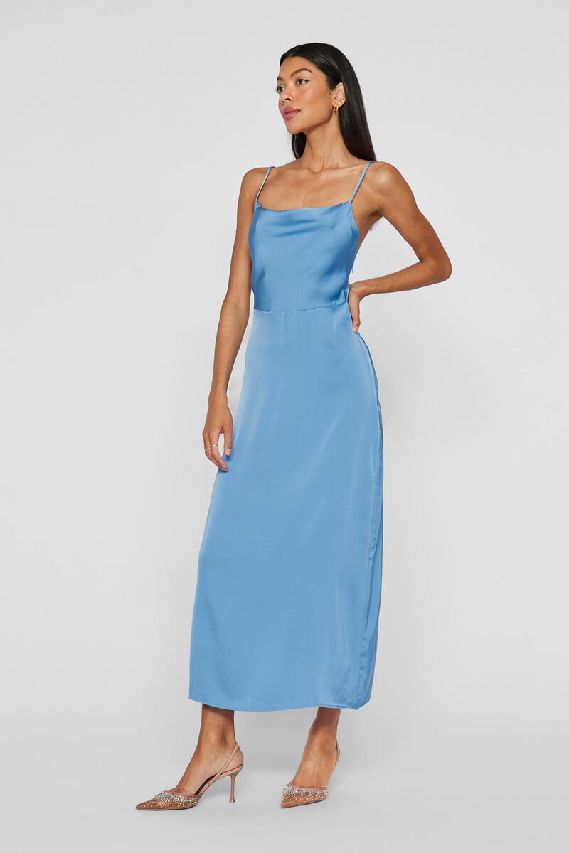 Cortefiel Vestido Midi Satinado