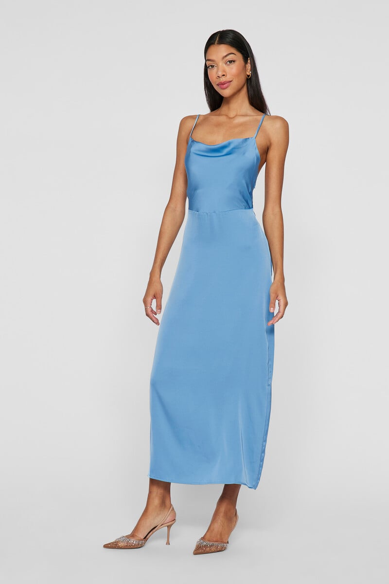 Cortefiel Vestido Midi Satinado