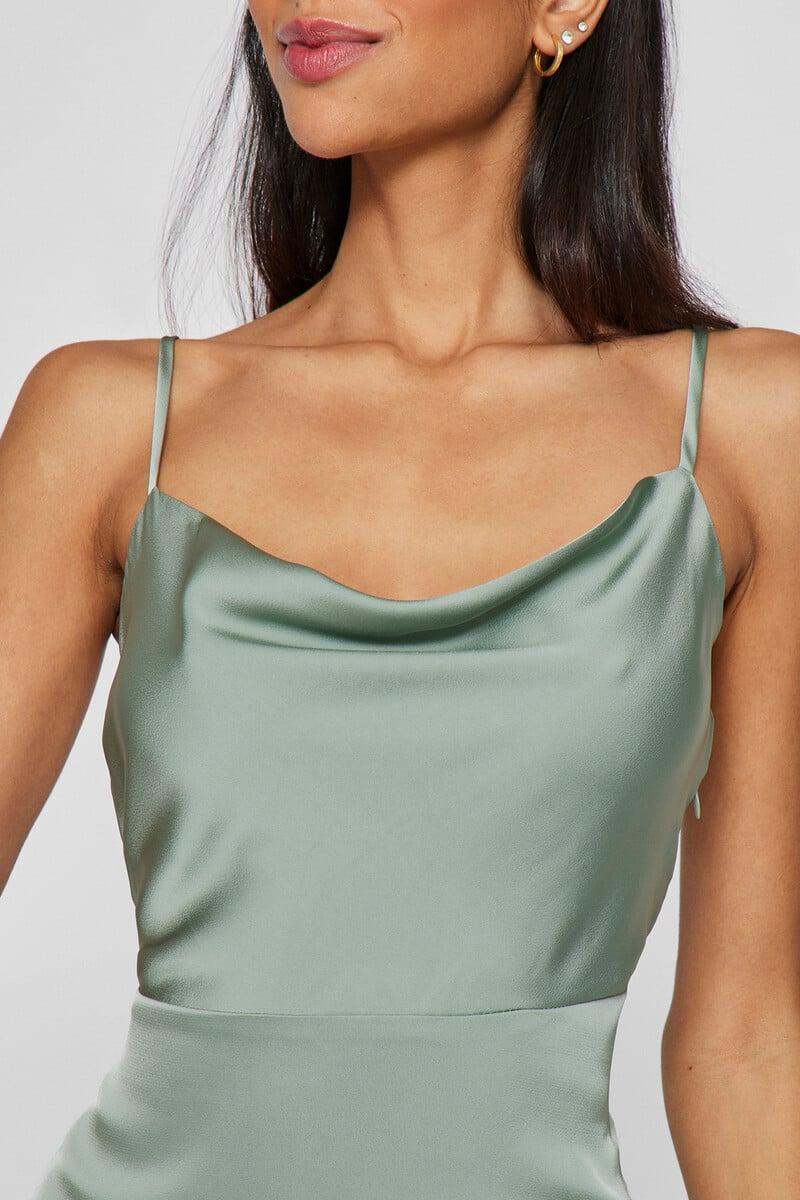 Cortefiel Vestido Midi Satinado