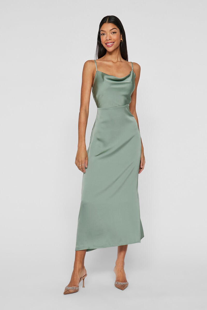 Cortefiel Vestido midi satinado