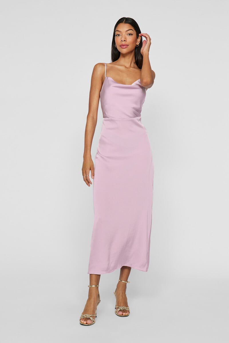 Cortefiel Vestido Midi Satinado