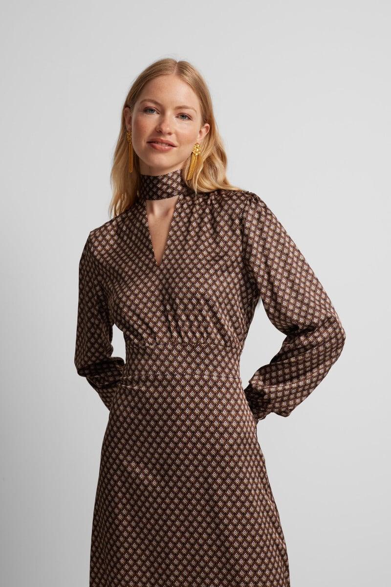 Cortefiel Vestido Midi Satinado