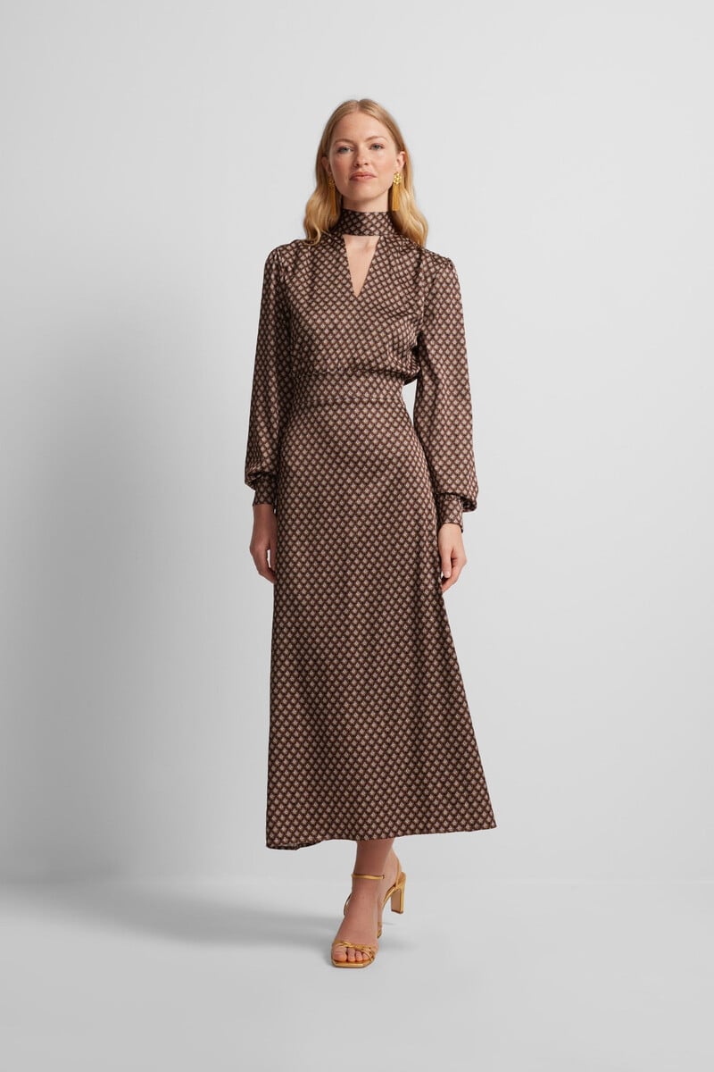 Cortefiel Vestido Midi Satinado