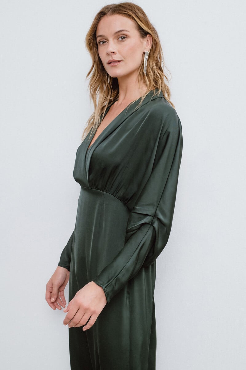Cortefiel Vestido Midi Satinado