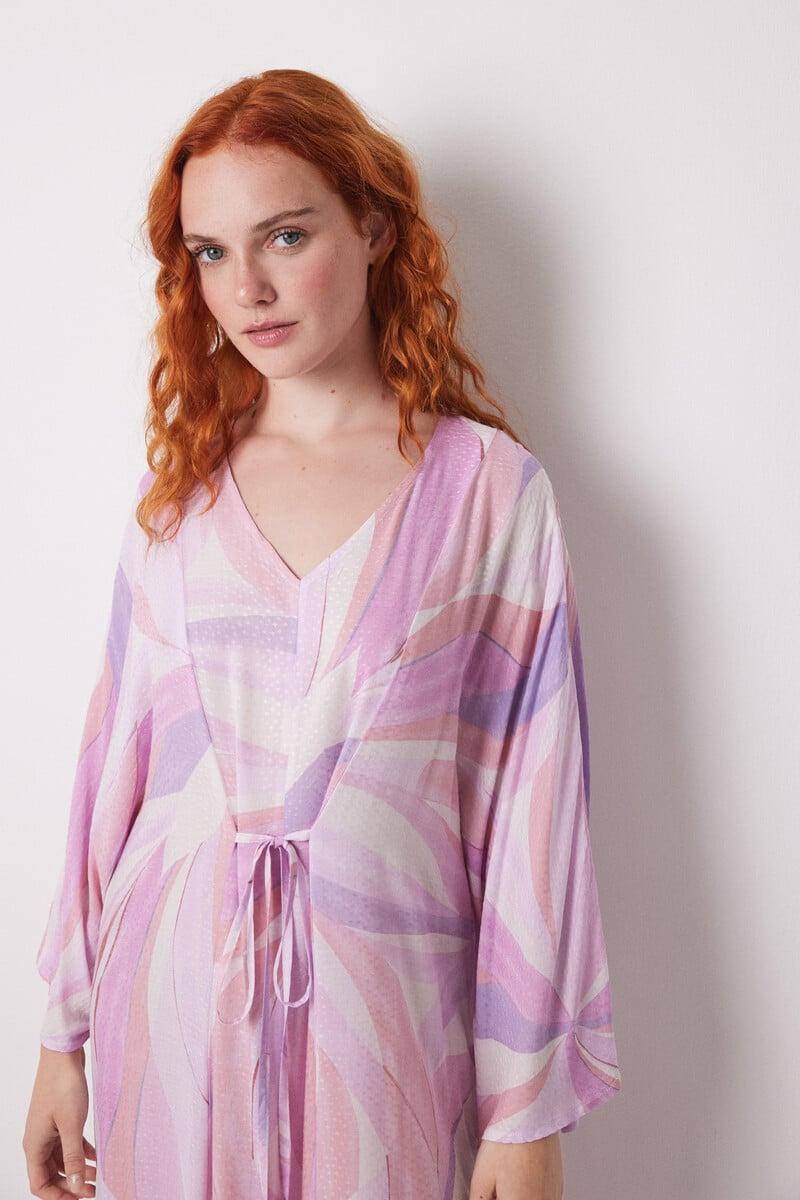 Cortefiel Vestido Midi Viscosa Allover Geométrico