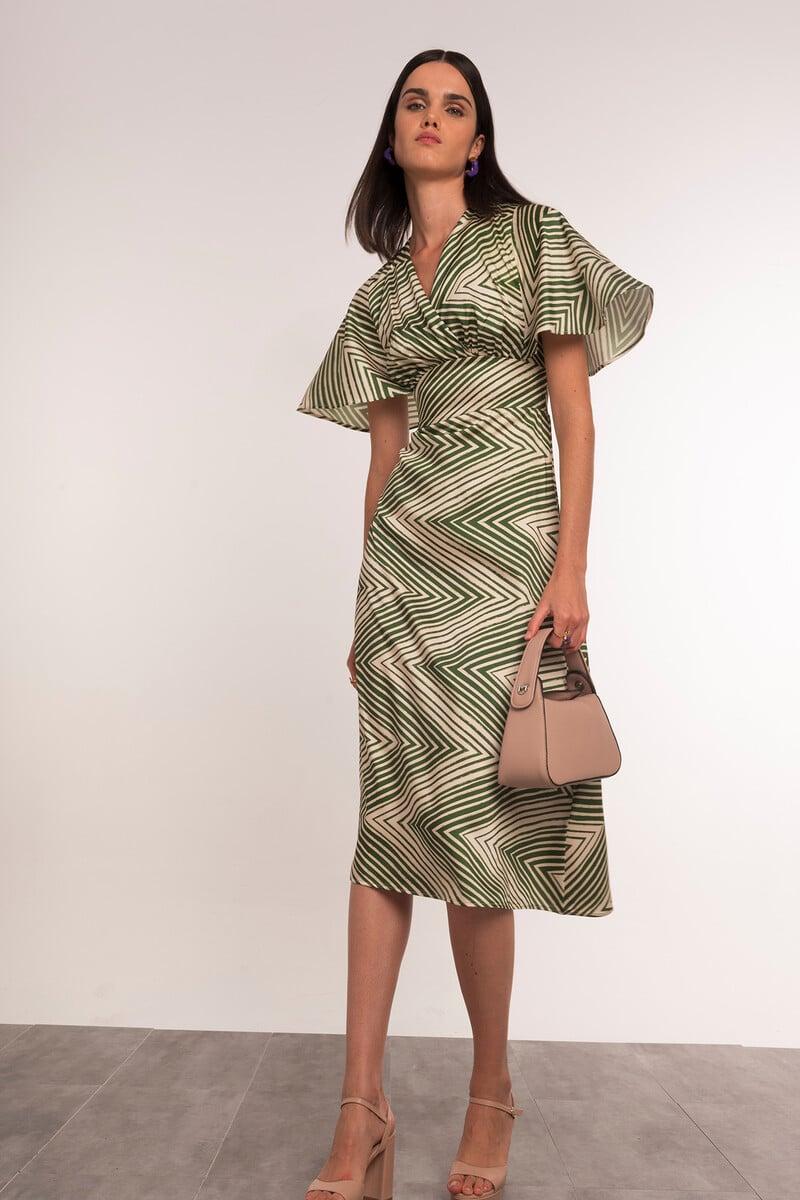 Cortefiel Vestido Midi Zigzag
