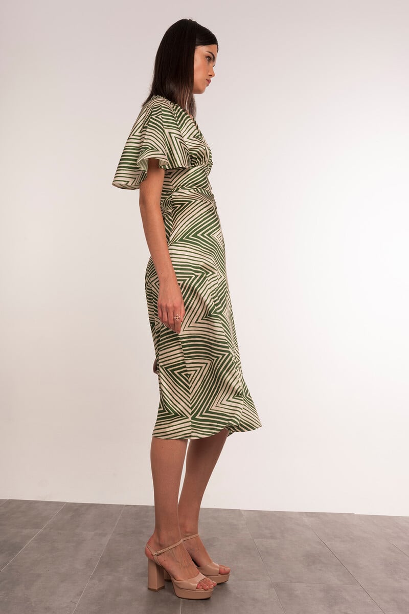 Cortefiel Vestido Midi Zigzag