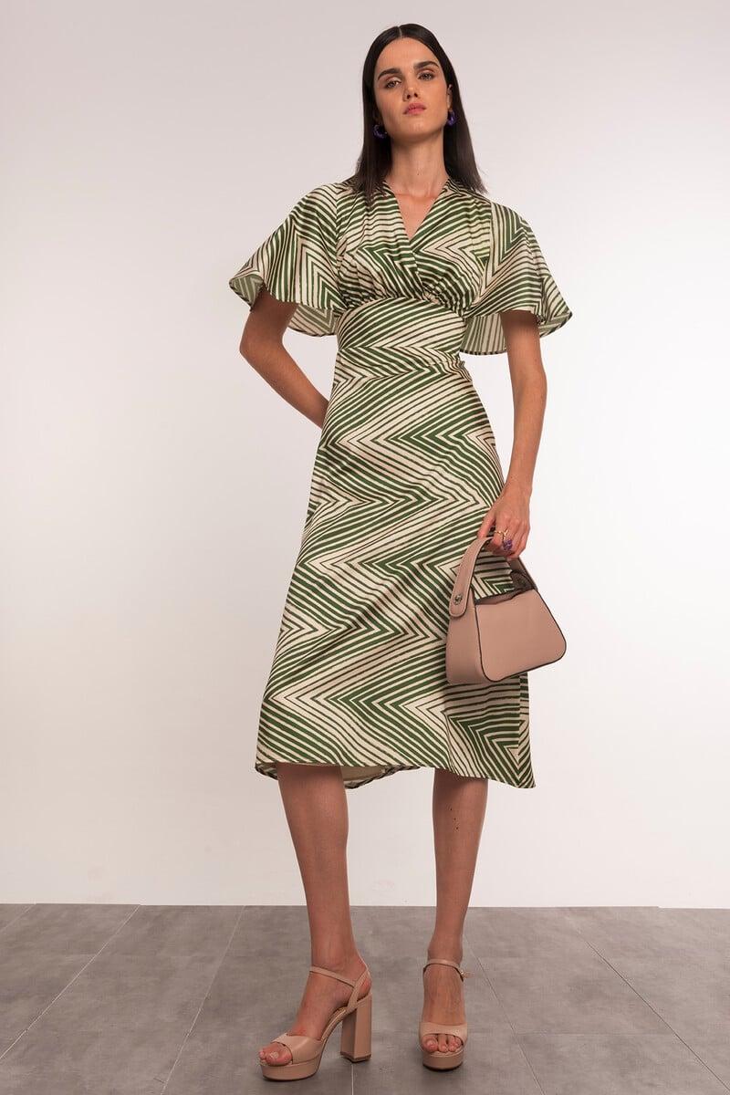 Cortefiel Vestido midi zigzag