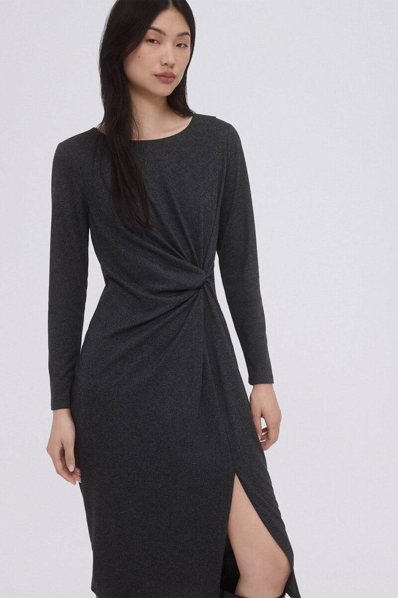 Cortefiel Vestido Nudo Midi