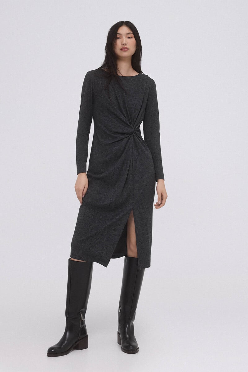 Cortefiel Vestido nudo midi