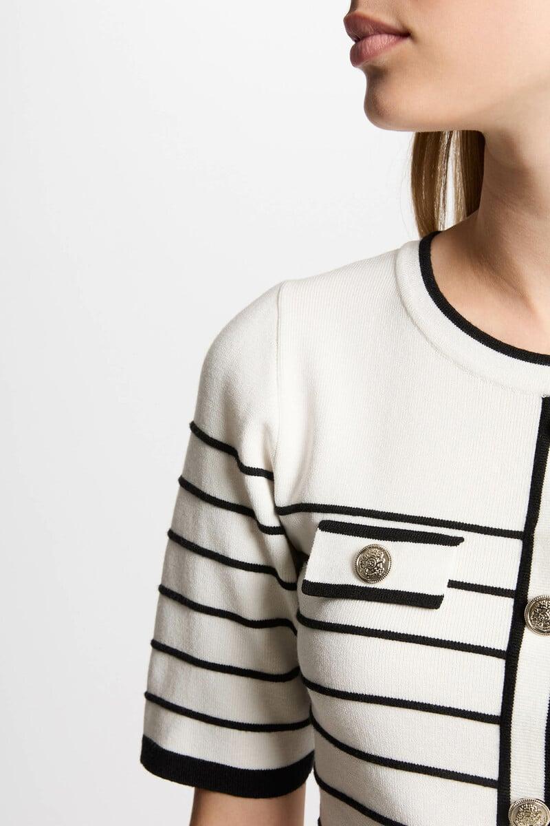 Cortefiel Vestido Punto Corto Con Rayas