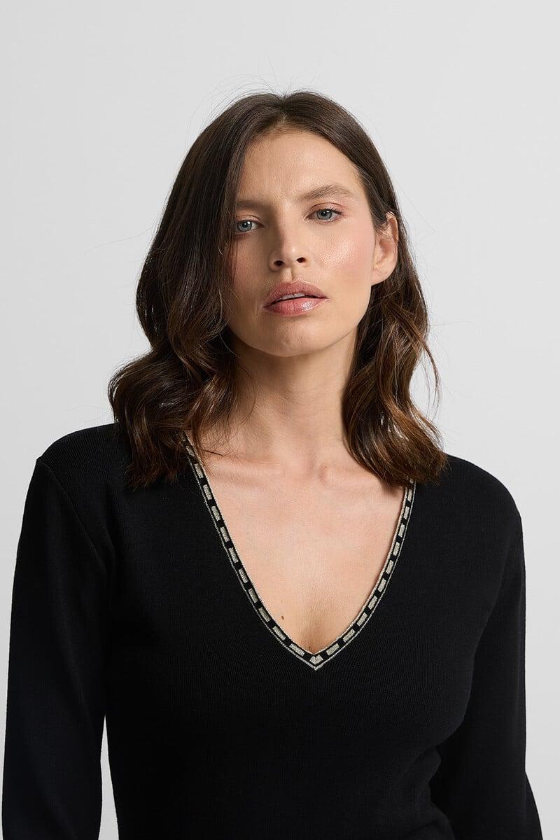 Cortefiel Vestido Punto Midi Escote