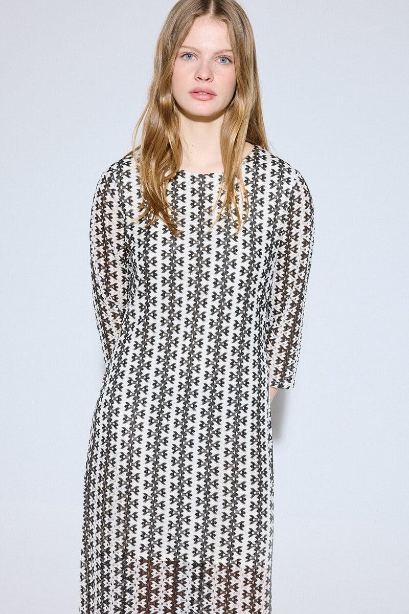 Cortefiel Vestido Rayas Bicolor