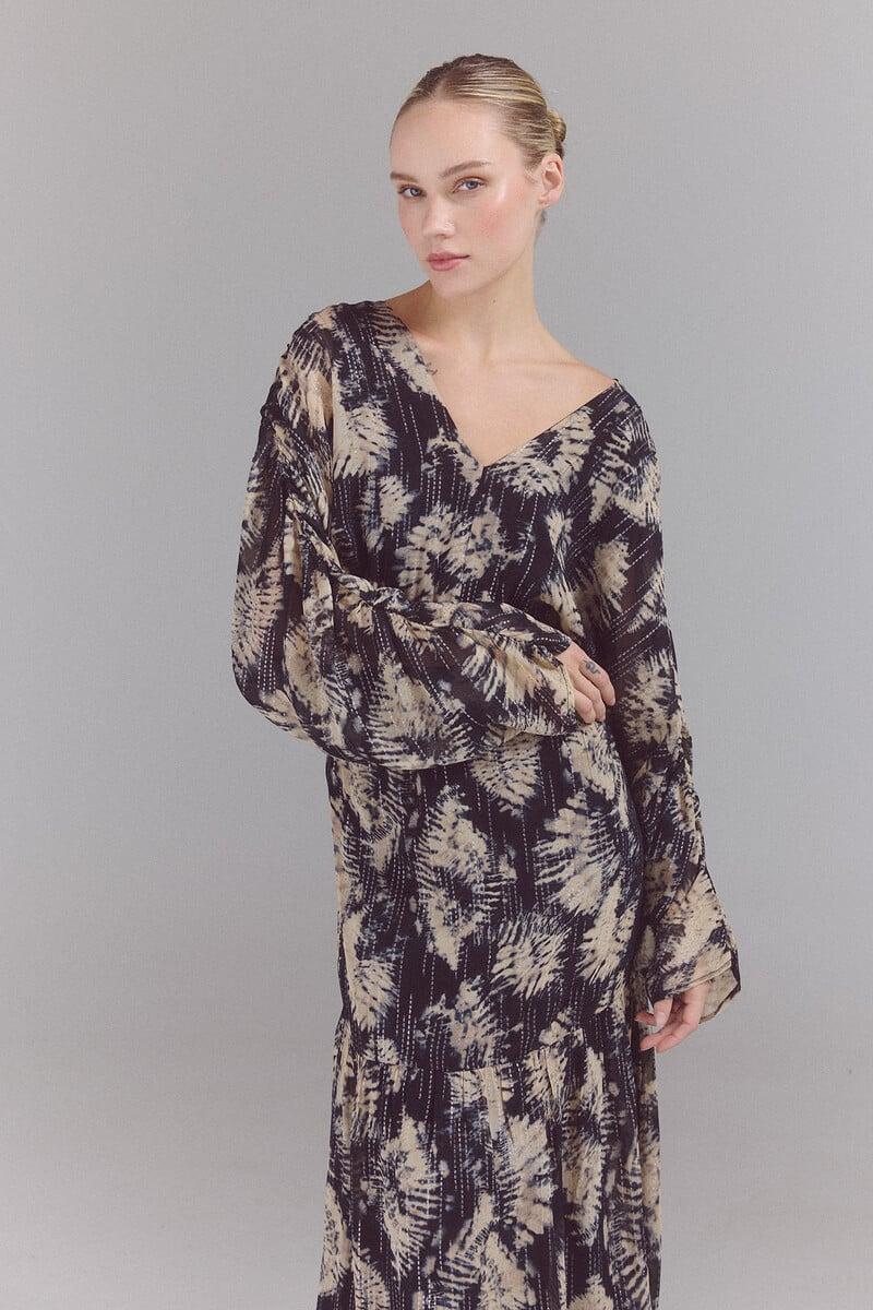 Cortefiel Vestido Tie Dye Lurex