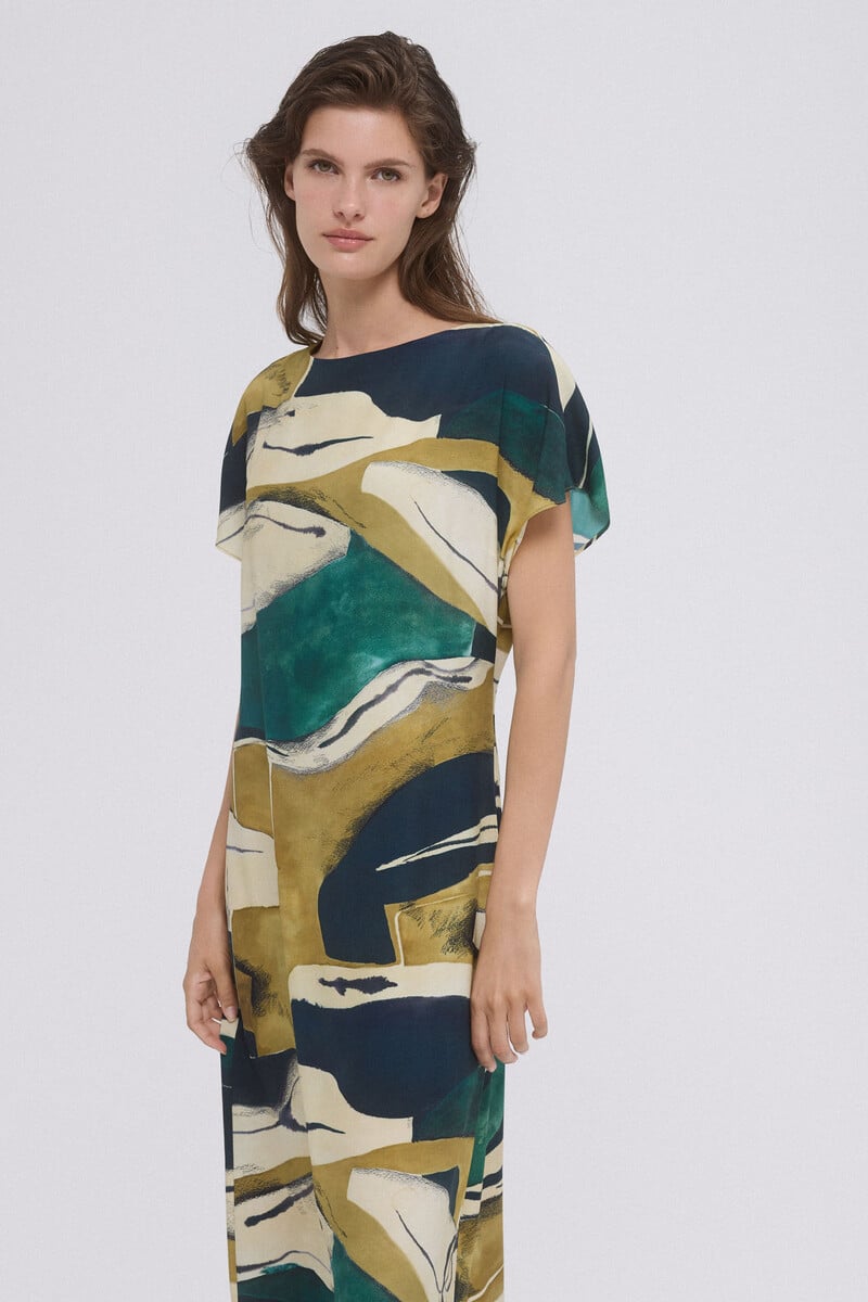 Cortefiel Vestido Tunica Estampado