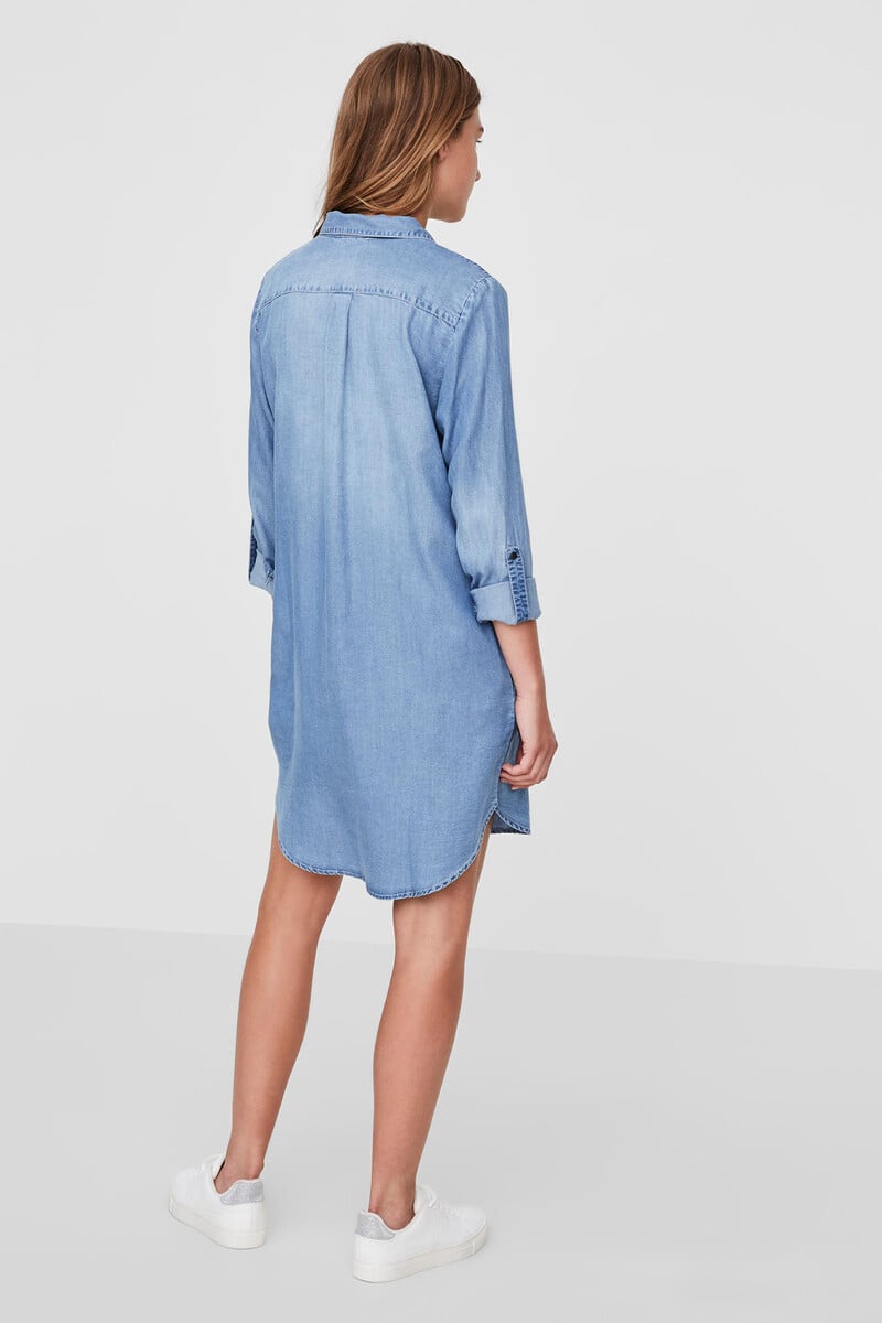 Cortefiel Vestido Vaquero De Manga Larga