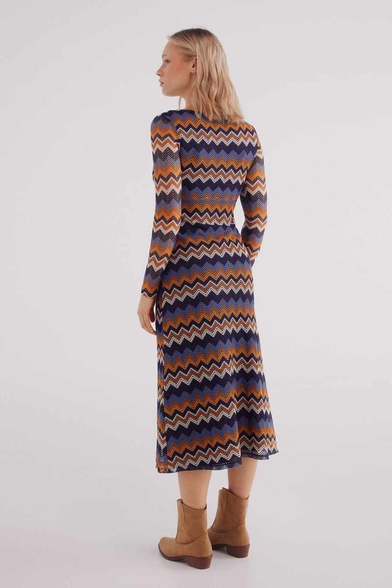 Cortefiel Vestido Zigzag Crochet