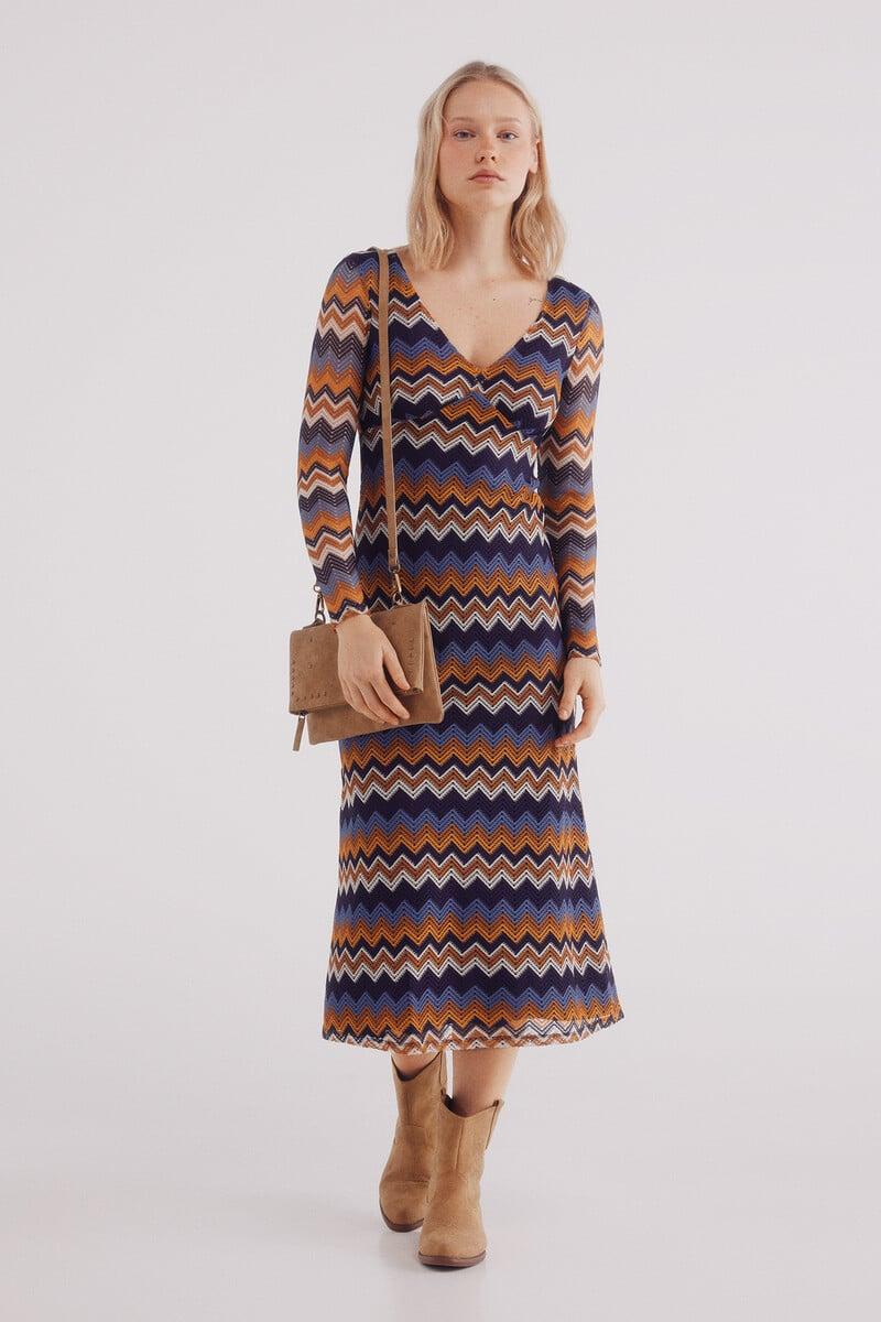 Cortefiel Vestido zigzag crochet