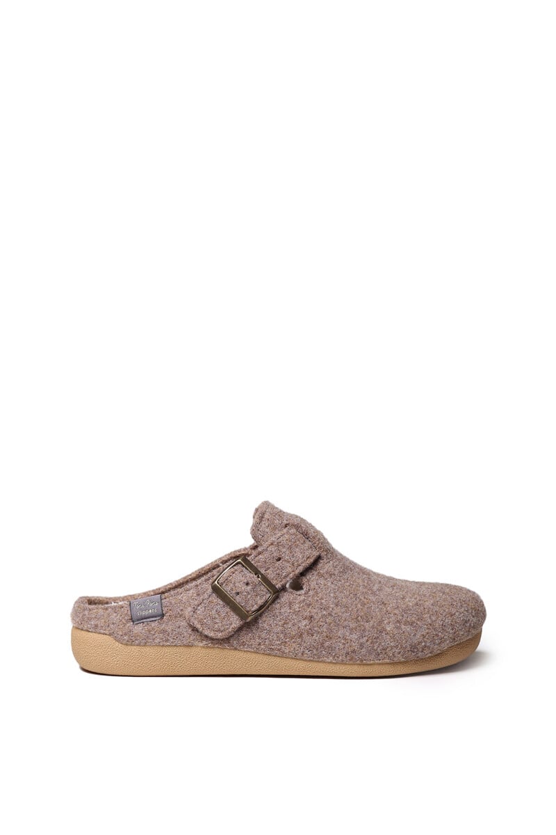 Cortefiel Zapatilla de casa tipo zueco fieltro