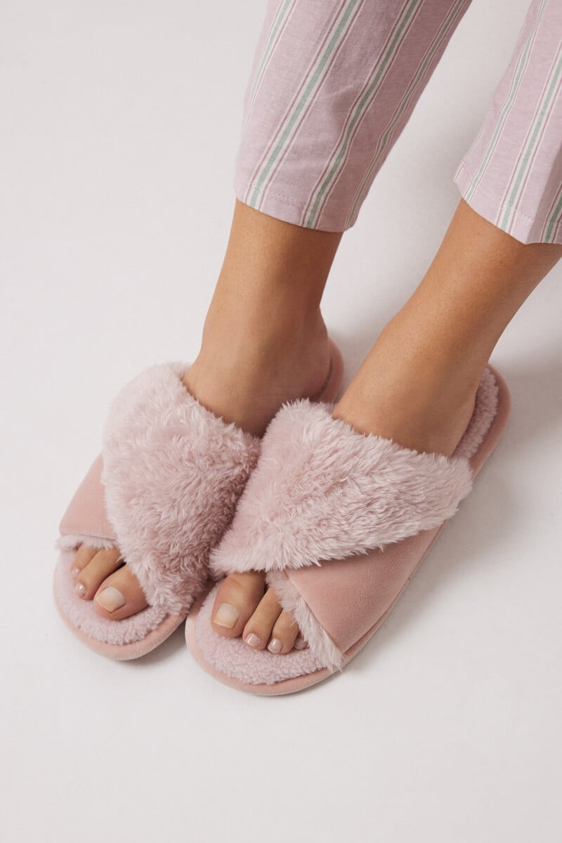 Cortefiel Zapatillas abiertas casa pelito rosa