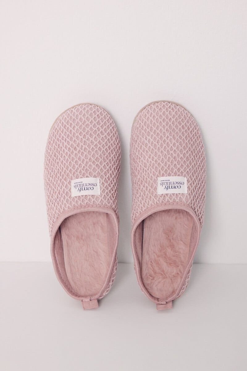 Cortefiel Zapatillas Casa Chenilla Rosa