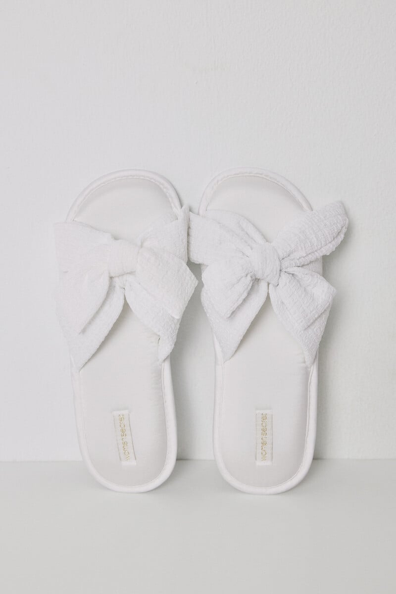 Cortefiel Zapatillas Casa Satén Lazo