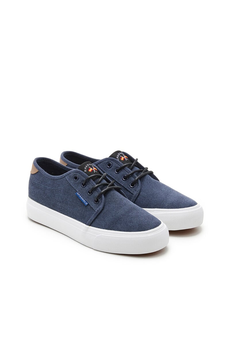 Cortefiel Zapatillas Casual De Lona Con Cordones