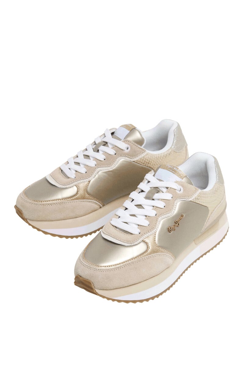 Cortefiel Zapatillas Metalizadas Plataforma