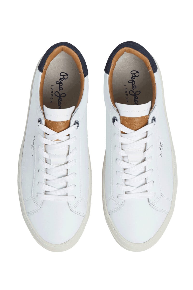 Cortefiel Zapatillas Piel Con Detalles En Ante