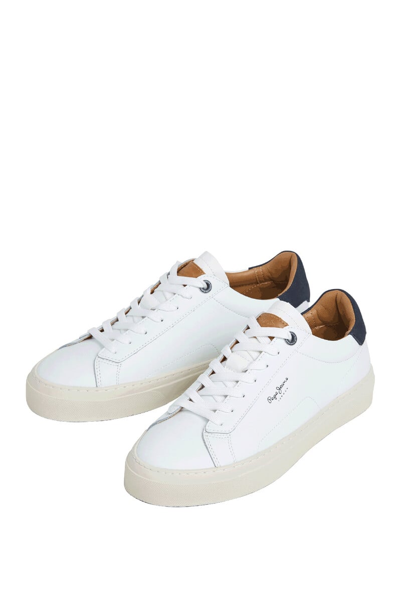 Cortefiel Zapatillas Piel Con Detalles En Ante