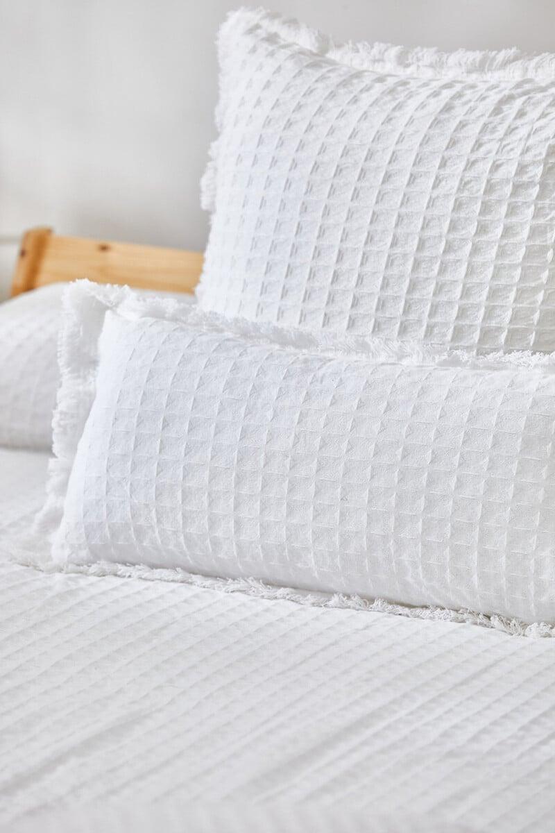 Cortefiel Funda de cojín nido de abeja blanco Panal
