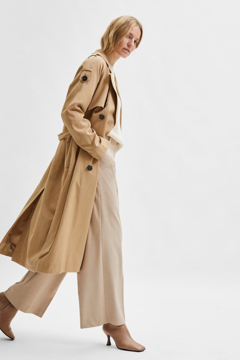 Cortefiel Gabardina clásica larga elaborada con LYOCELL TENCEL