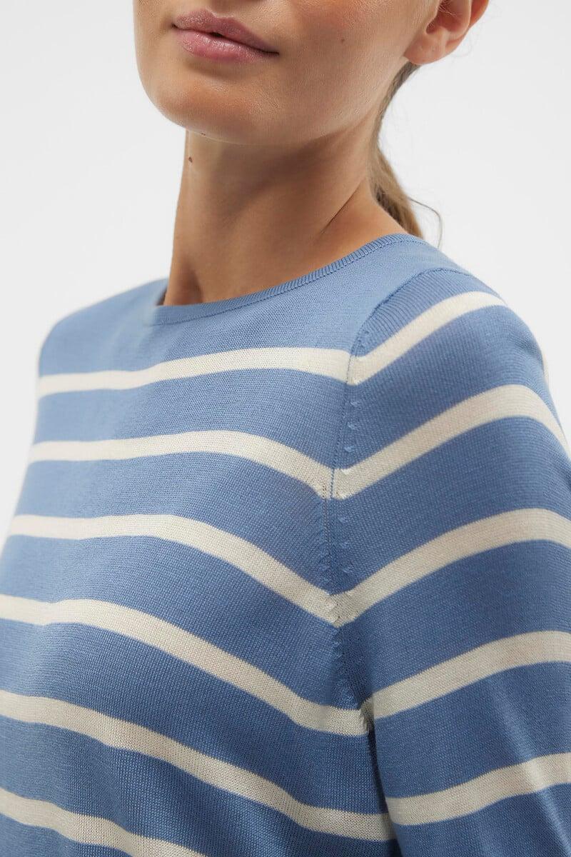 Cortefiel Jersey A Rayas De Mujer Manga Larga Con Cuello Redondo