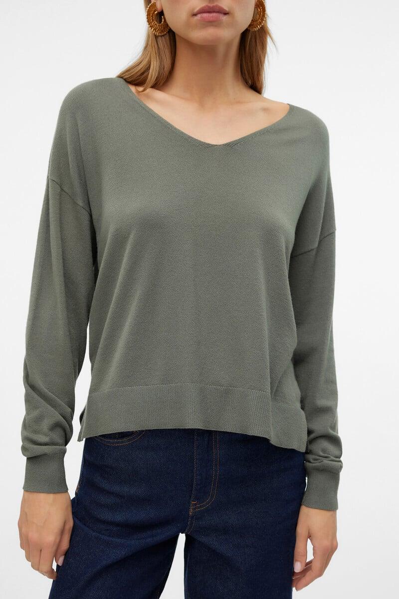 Cortefiel Jersey Con Cuello De Pico De Mujer Con Hombros Caídos