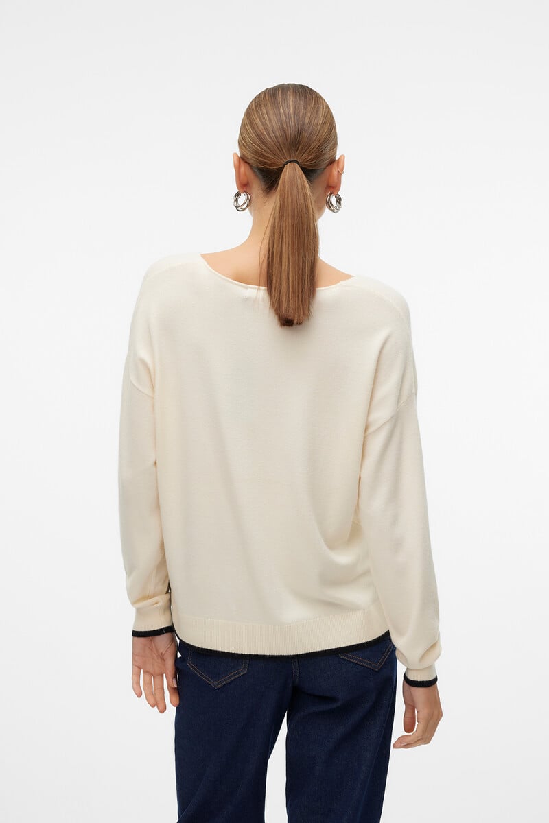 Cortefiel Jersey Con Cuello De Pico De Mujer Con Hombros Caídos