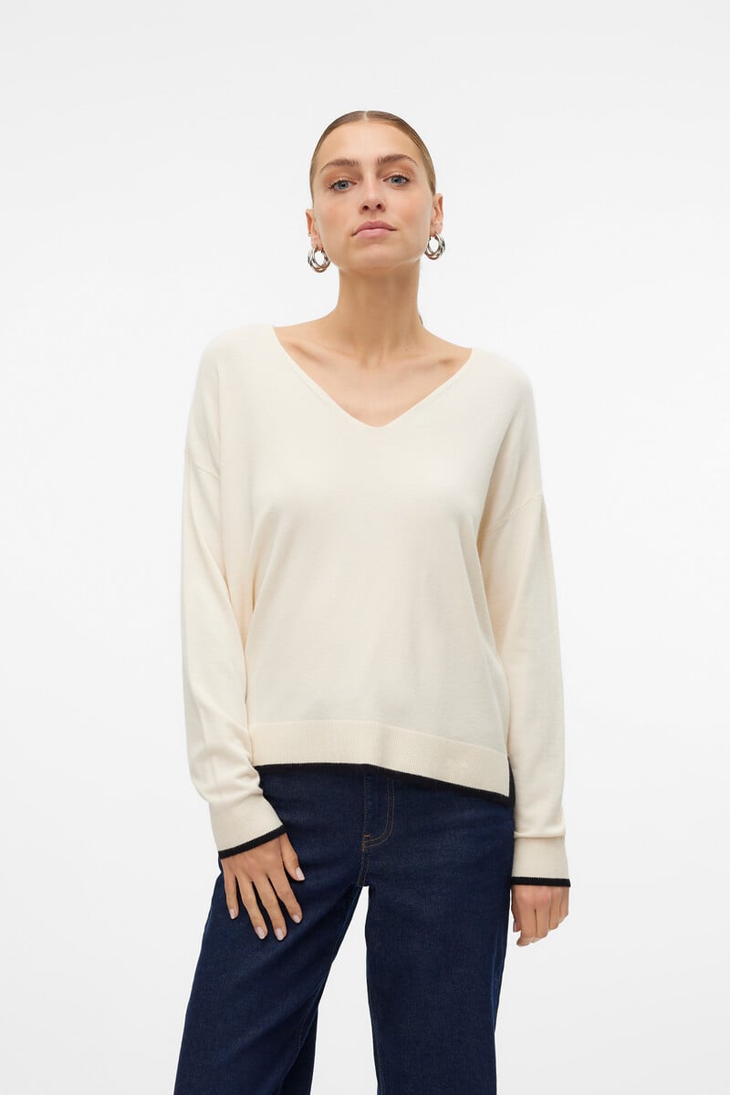 Cortefiel Jersey con cuello de pico de mujer con hombros caídos