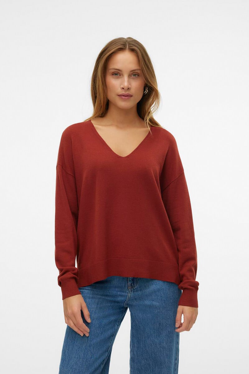 Cortefiel Jersey Con Cuello De Pico De Mujer Con Hombros Caídos