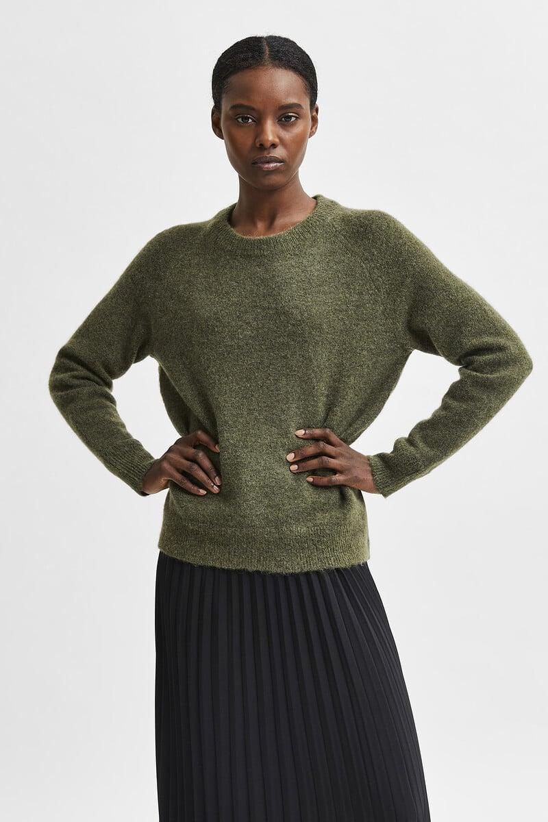 Cortefiel Jersey de cuello redondo confeccionado con lana y alpaca. Regular Fit