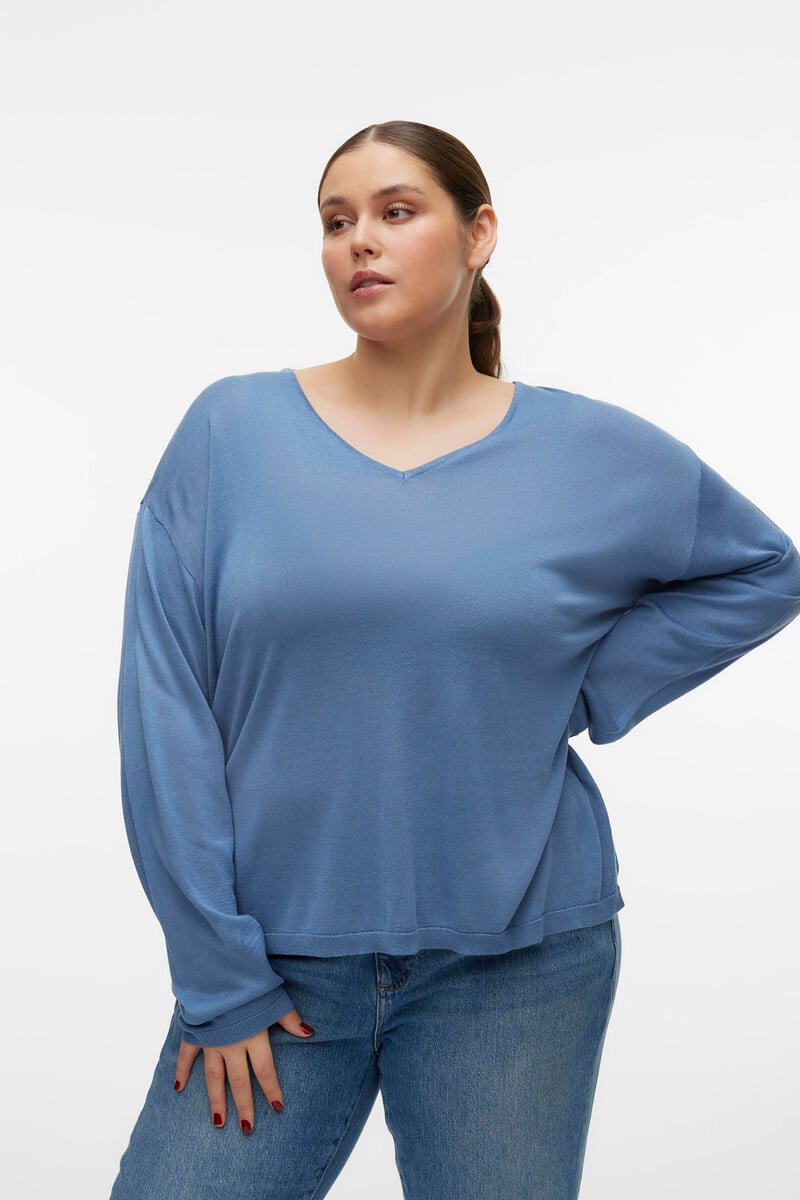 Cortefiel Jersey De Manga Larga Y Cuello Pico Curve