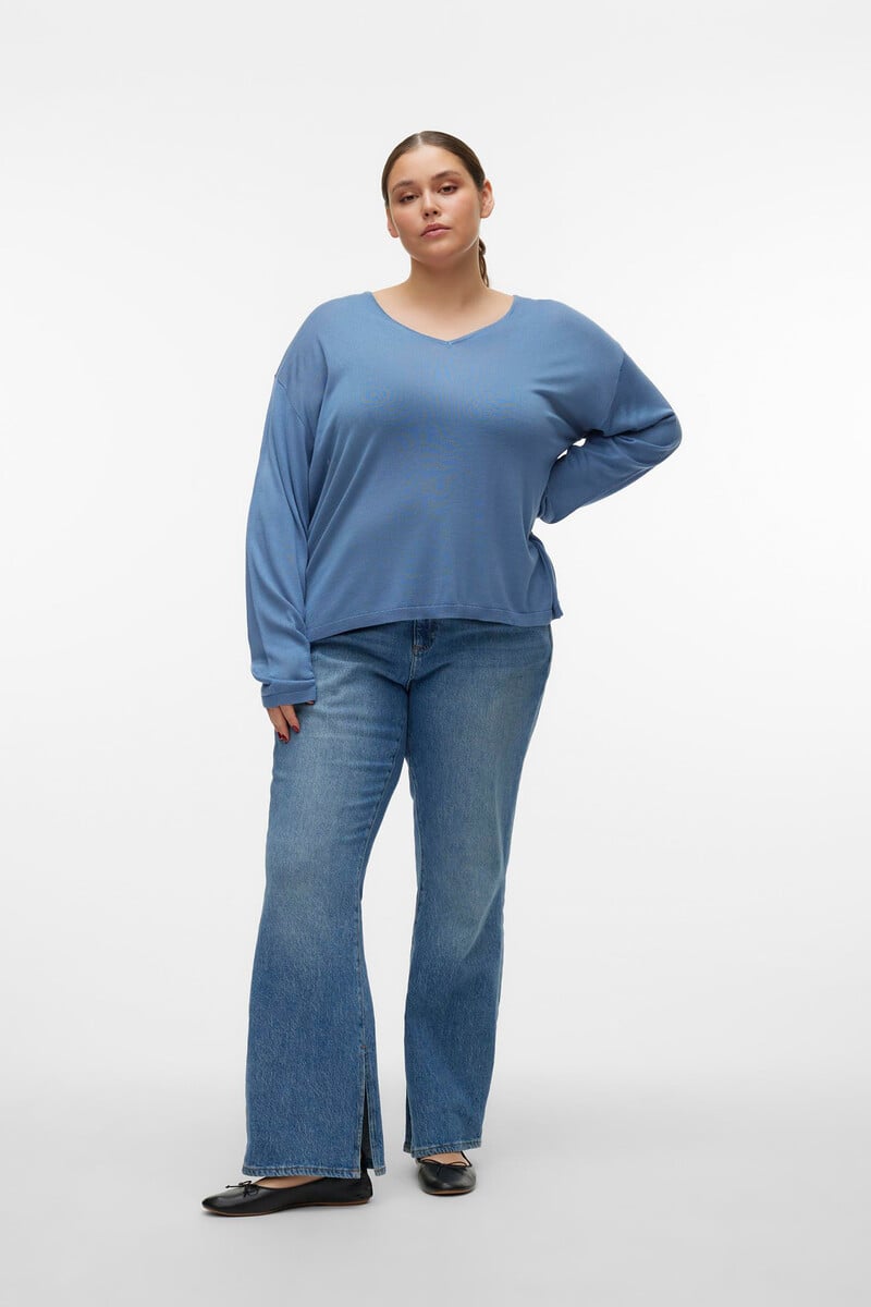 Cortefiel Jersey De Manga Larga Y Cuello Pico Curve