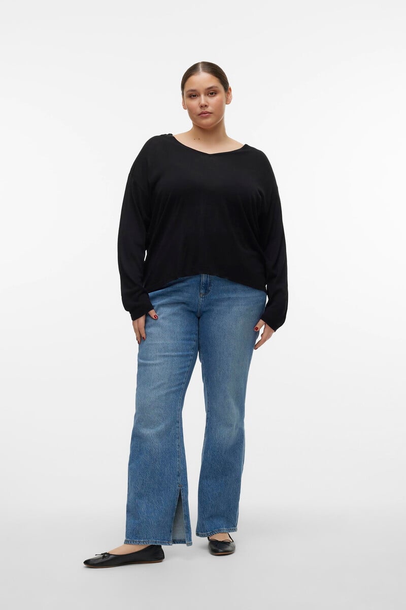 Cortefiel Jersey De Manga Larga Y Cuello Pico Curve