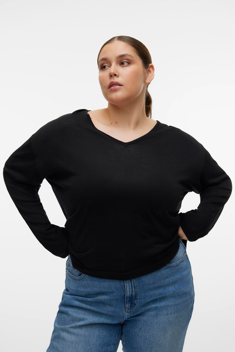 Cortefiel Jersey De Manga Larga Y Cuello Pico Curve